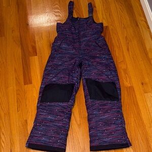 L.L.Bean Purple and Black Snow Bib Overalls